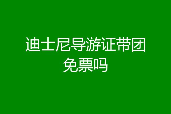 迪士尼导游证带团免票吗