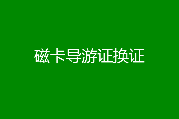 磁卡导游证换证