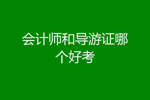 会计师和导游证哪个好考