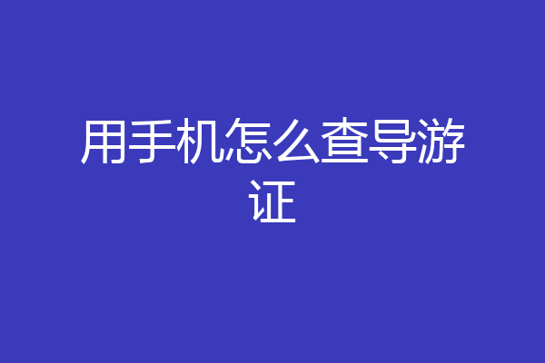 用手机怎么查导游证