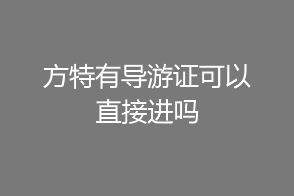 方特有导游证可以直接进吗