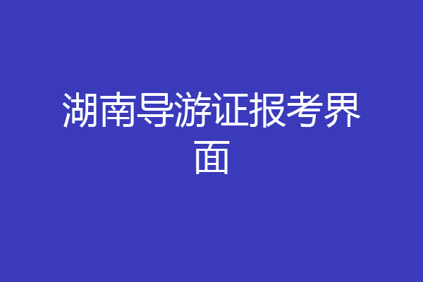 湖南导游证报考界面