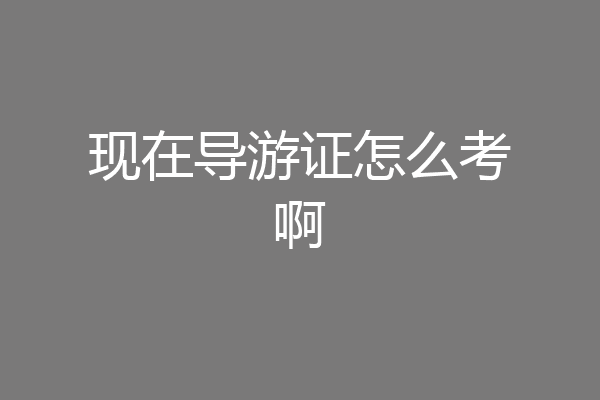 现在导游证怎么考啊