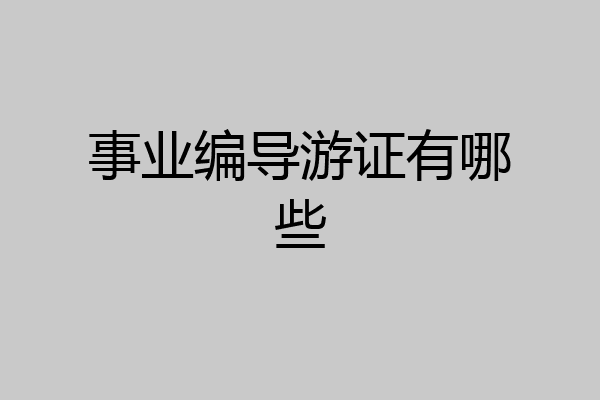 事业编导游证有哪些