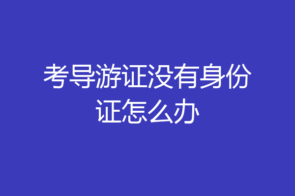 考导游证没有身份证怎么办