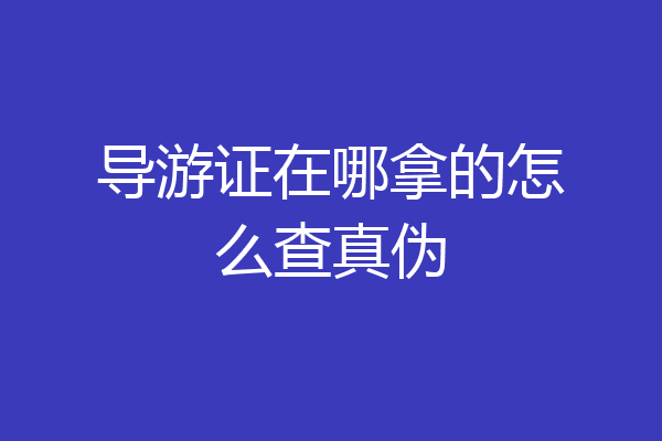 导游证在哪拿的怎么查真伪