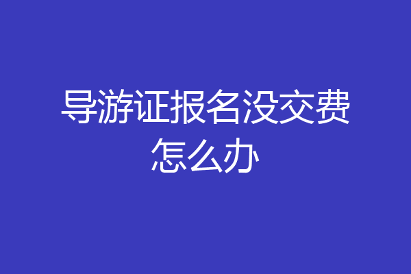 导游证报名没交费怎么办