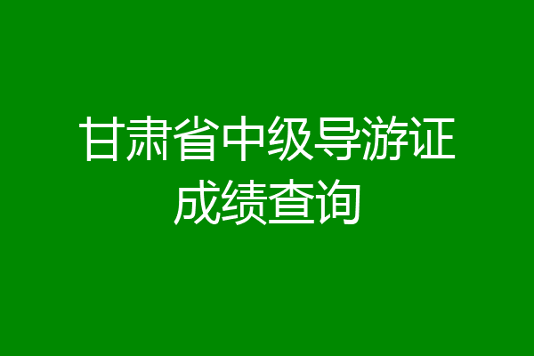 甘肃省中级导游证成绩查询
