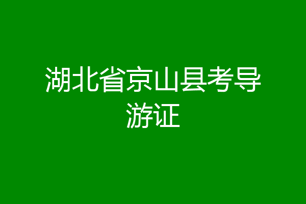 湖北省京山县考导游证