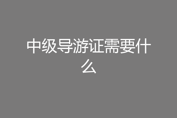 中级导游证需要什么