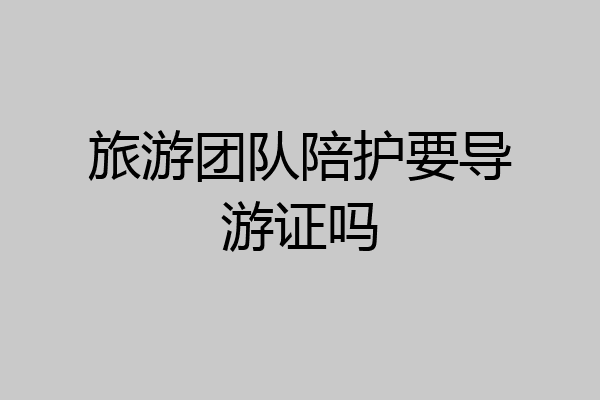 旅游团队陪护要导游证吗