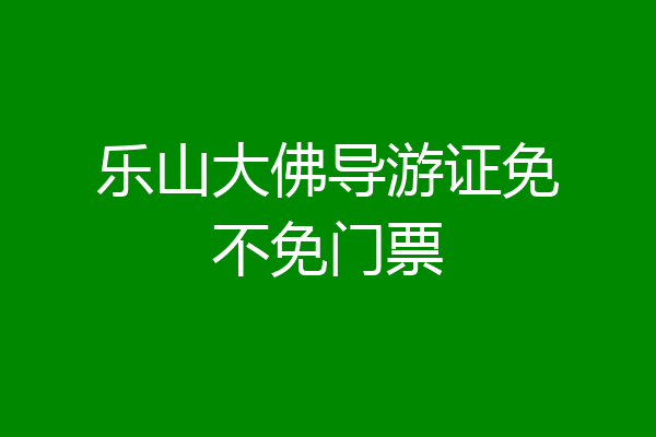 乐山大佛导游证免不免门票