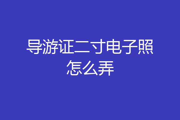 导游证二寸电子照怎么弄