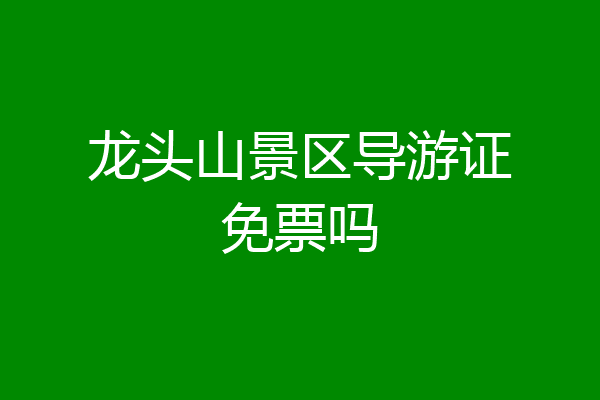 龙头山景区导游证免票吗