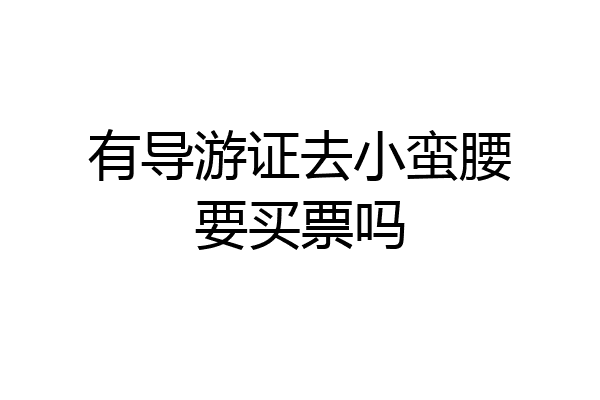 有导游证去小蛮腰要买票吗