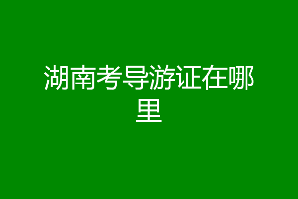 湖南考导游证在哪里