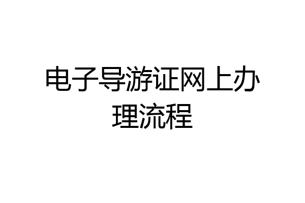 电子导游证网上办理流程