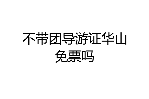 不带团导游证华山免票吗