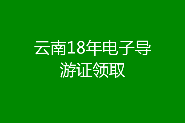 云南18年电子导游证领取