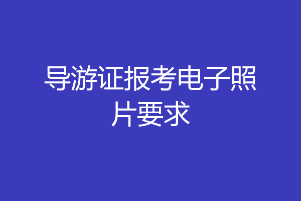 导游证报考电子照片要求