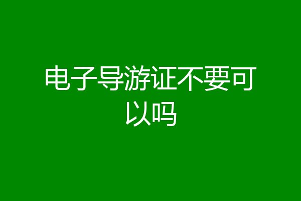 电子导游证不要可以吗
