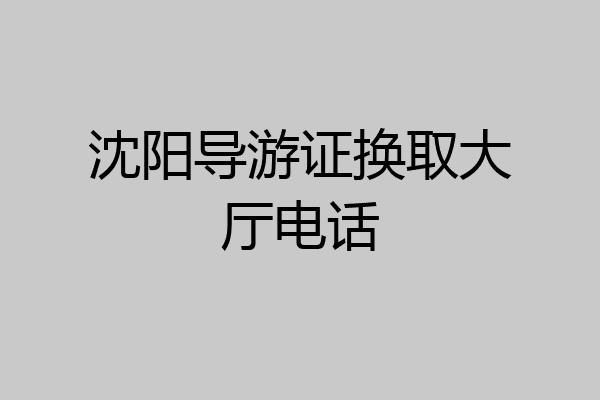 沈阳导游证换取大厅电话