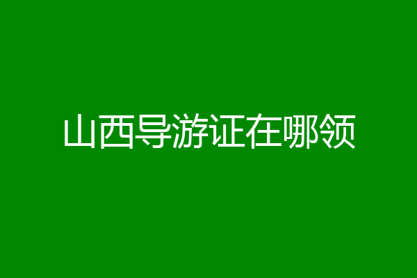 山西导游证在哪领