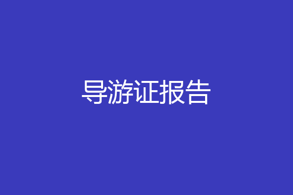 导游证报告