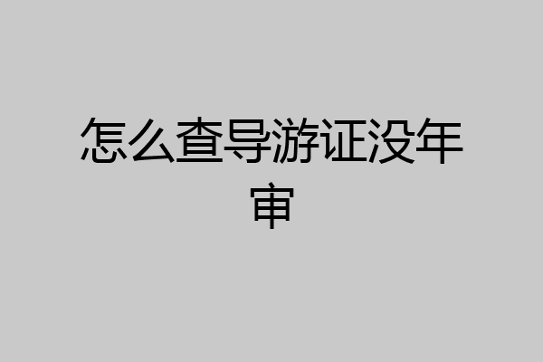 怎么查导游证没年审