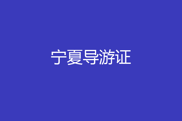 宁夏导游证