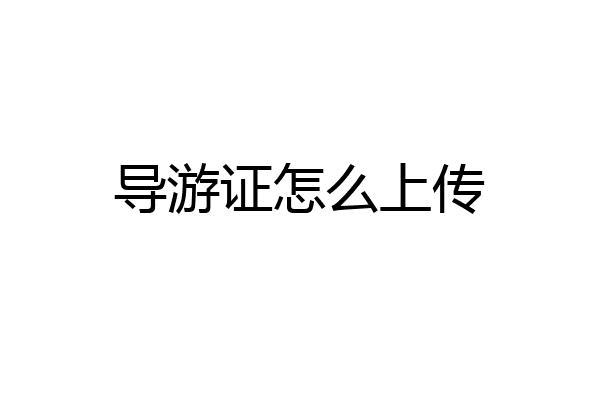 导游证怎么上传