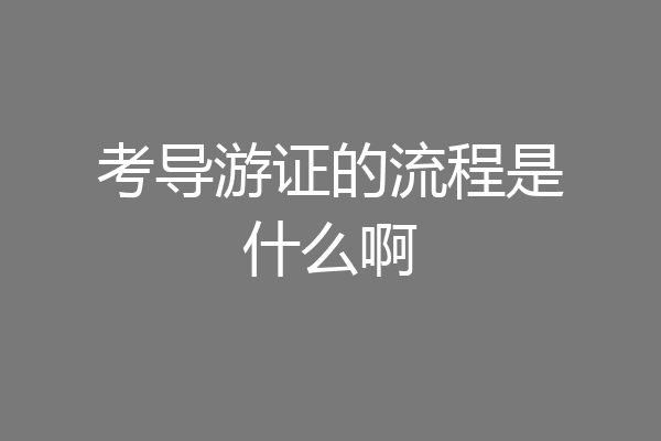 考导游证的流程是什么啊