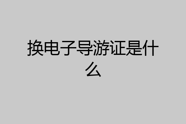 换电子导游证是什么