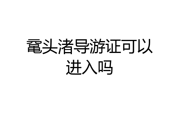 鼋头渚导游证可以进入吗