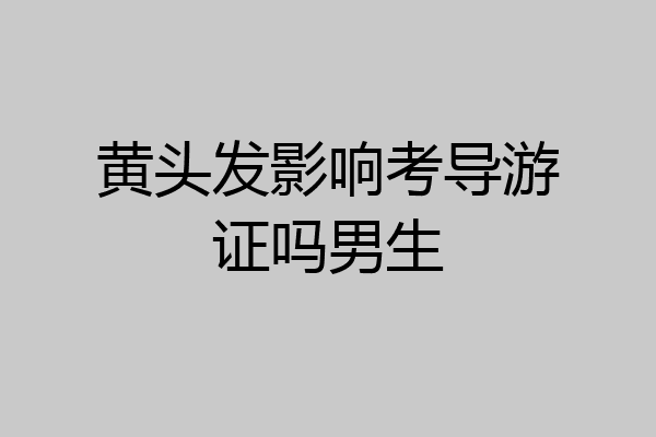 黄头发影响考导游证吗男生