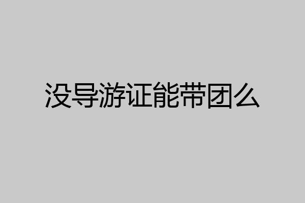 没导游证能带团么