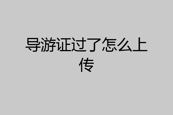 导游证过了怎么上传