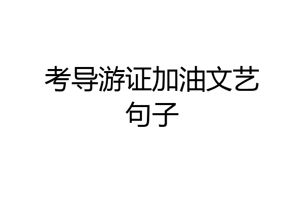 考导游证加油文艺句子
