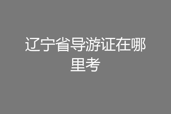 辽宁省导游证在哪里考