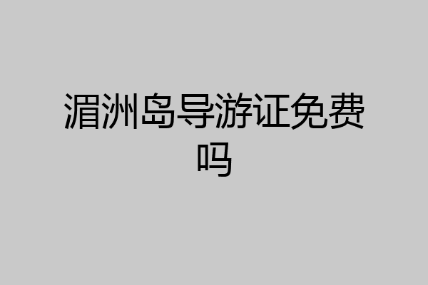 湄洲岛导游证免费吗