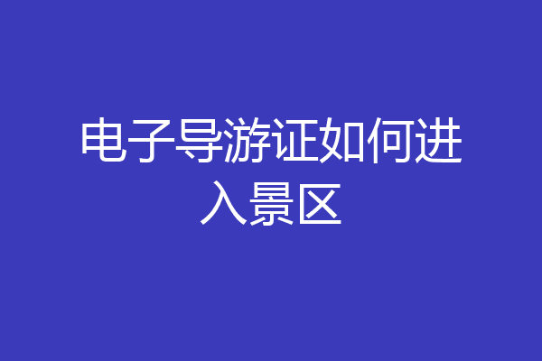 电子导游证如何进入景区