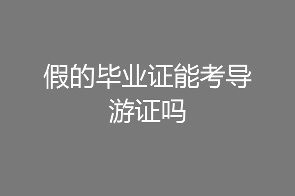 假的毕业证能考导游证吗