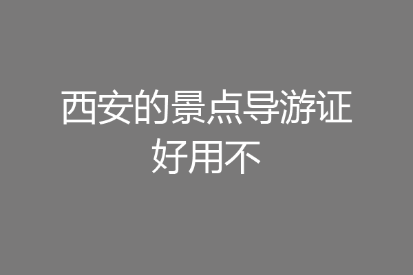 西安的景点导游证好用不