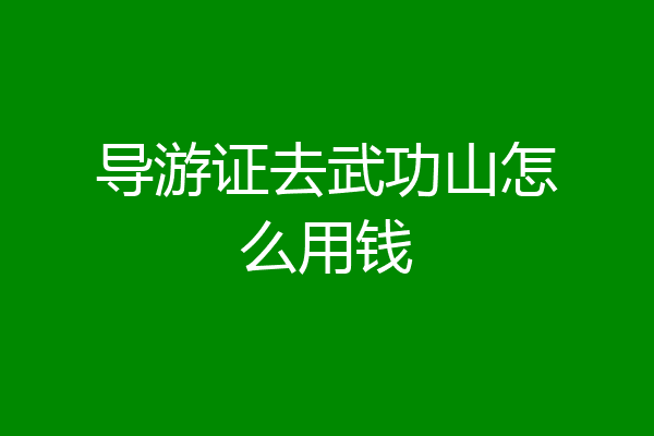 导游证去武功山怎么用钱