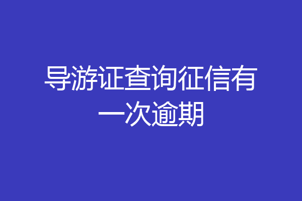 导游证查询征信有一次逾期
