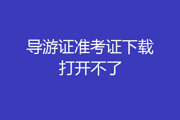 导游证准考证下载打开不了