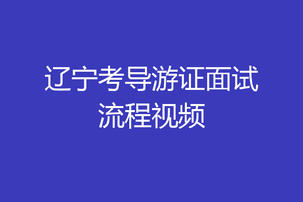 辽宁考导游证面试流程视频