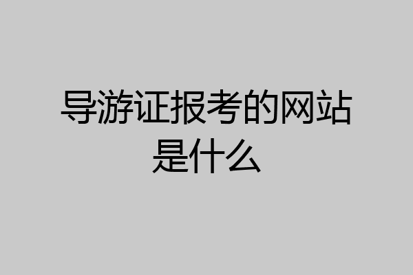 导游证报考的网站是什么