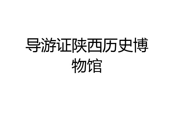 导游证陕西历史博物馆