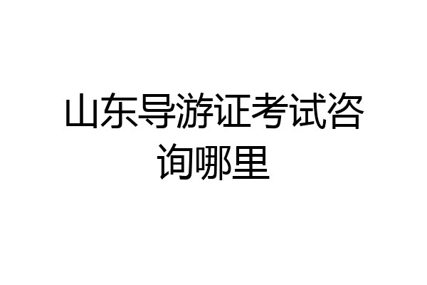 山东导游证考试咨询哪里